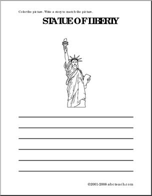 Statue of Liberty (primary) Color and Write