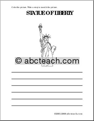 Statue of Liberty (primary) Color and Write