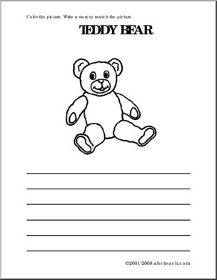 Teddy Bear (primary) Color and Write