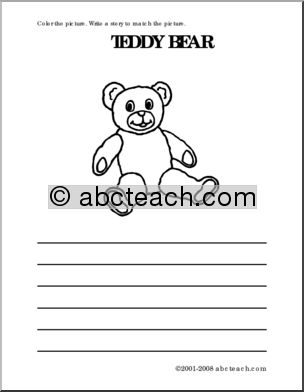 Teddy Bear (primary) Color and Write