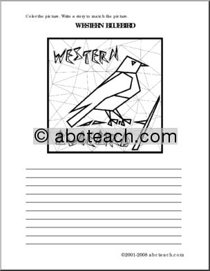 Color and Write: Western Bluebird (elem)