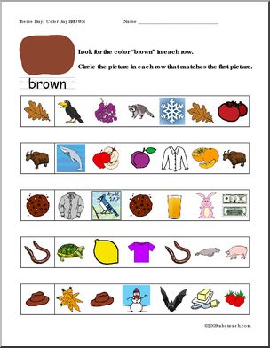 Worksheets: Circle the Match – Brown