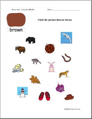 Worksheets: Circle the Pictures – Brown