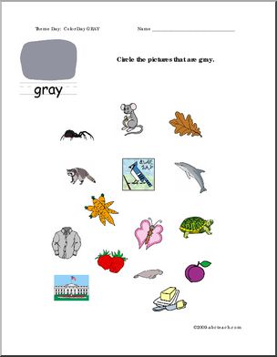 Worksheets: Circle the Pictures – Gray