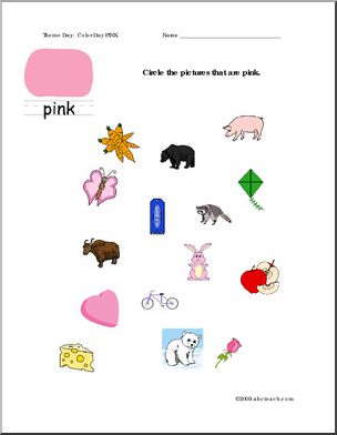 Worksheets: Circle the Pictures – Pink