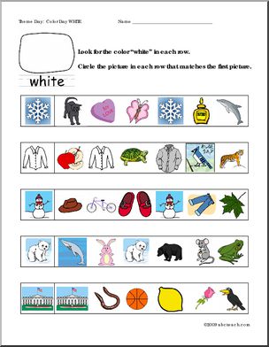 Worksheets: Circle the Match – White