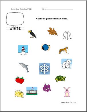 Worksheets: Circle the Pictures – White