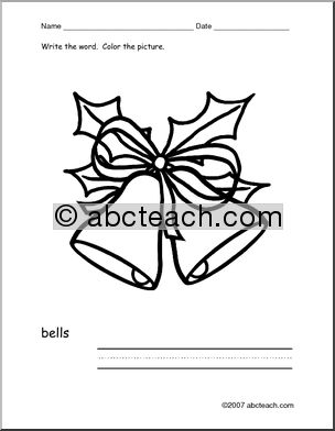 Coloring Page: Write and Color “Bells” (ESL)