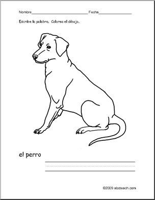 Spanish: PÂ·gina para colorear–el perro