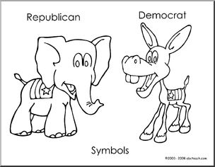 Coloring Page: Election – Symbols