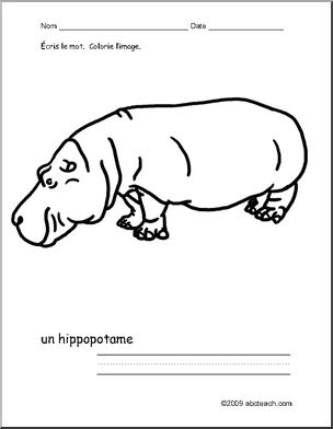 French: Colorie/Ãˆcris–hippopotame