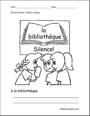 French: Colorie/Ãˆcris–â€¡ lÃˆcole, la bibliothÃ‹que
