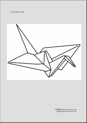 Coloring Page: Origami Crane