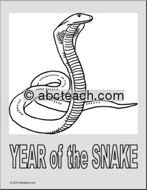 Coloring Page: Chinese Year of the Snake