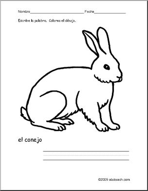 Spanish: PÂ·gina para colorear–el conejo