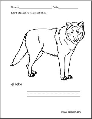 Spanish: PÂ·gina para colorear–el lobo