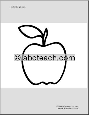 Coloring Page: Back to School- Apple