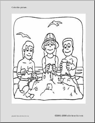 Coloring Page: Beach