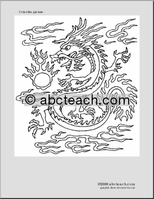 Coloring Page: Chinese Dragon