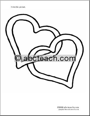 Coloring Page: Double Hearts