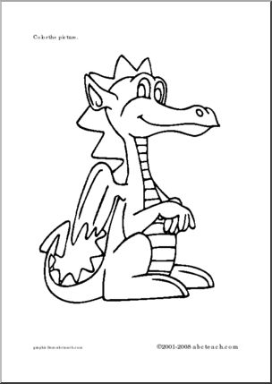 Coloring Page: Cute Dragon