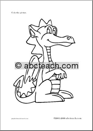 Coloring Page: Cute Dragon