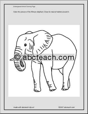 Coloring Page: African Elephant