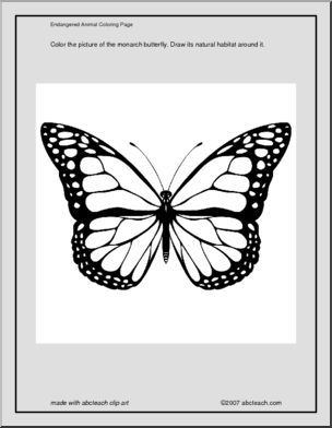 Coloring Page: Monarch Butterfly