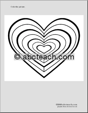 Coloring Page: Valentine Hearts
