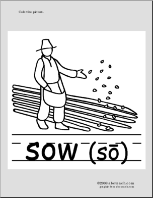Phonics – Sow’ Coloring Page