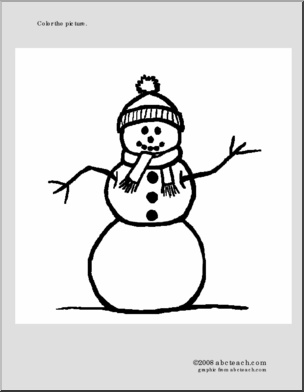 Coloring Page: Snowman