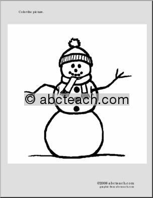 Coloring Page: Snowman