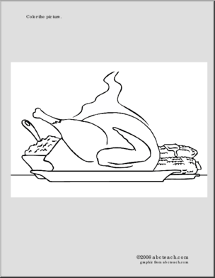 Coloring Page: Turkey Ready for Dinner!