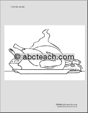 Coloring Page: Turkey Ready for Dinner!