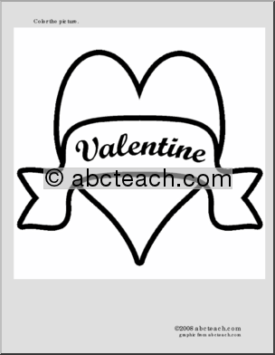 Coloring Page: Valentine Banner