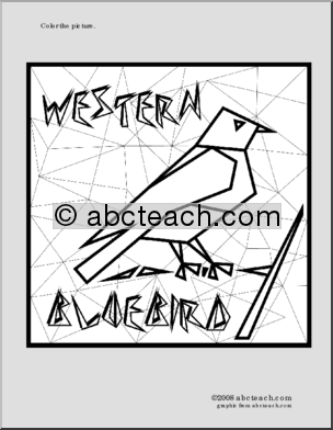 Coloring Page: Western Bluebird