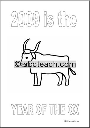 Coloring Page: Chinese Year of the Ox