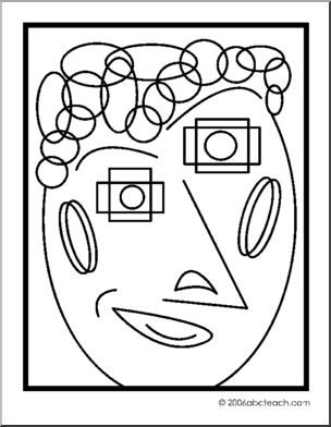 Coloring Page: Abstract – Geometric Face