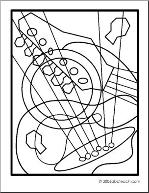 Coloring Page: Abstract – Guitar