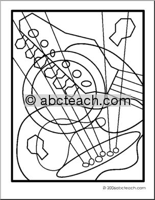 Coloring Page: Abstract – Guitar