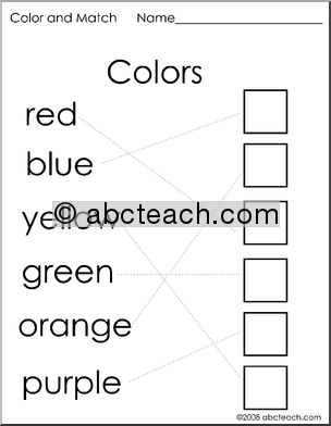 Worksheet: Match the Colors (b/w)