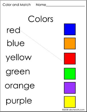 Worksheet: Match the Colors (color)