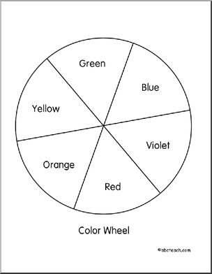 Color Wheel:  Primary colors (black and white version)