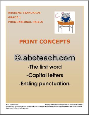 Common Core: Reading Standards Poster Set – 1st Grade Foundational Skills