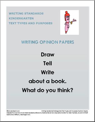 Writing Standards Poster Set – Kindergarten Text Types and Purposes Common Core