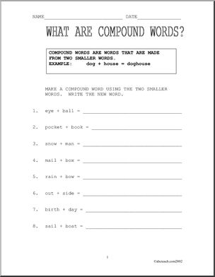 Primary Level Compound Words I abcteach.com