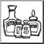 Clip Art: Condiments (coloring page)