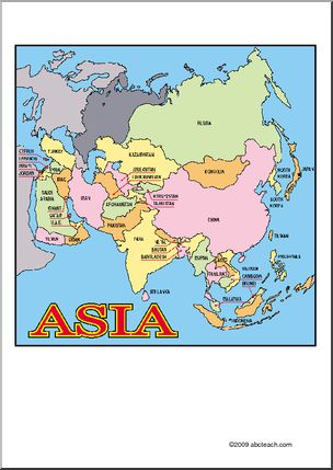 Sign: The Continents – Asia Map