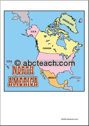 Sign: The Continents – North America Map