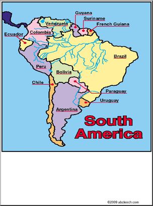 Sign: The Continents – South America Map